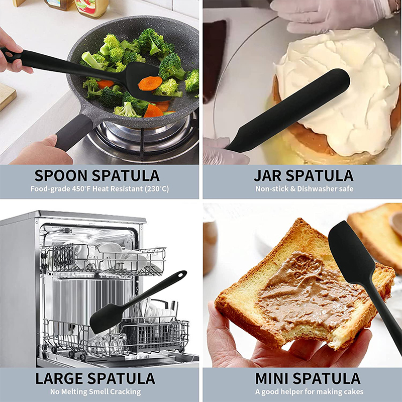 Utensil Set Silicone Spatula Set Non-Stick Cookware Cover Rubber Spatula Heat Resistant Tasks Seamless Kitchen Tools Home