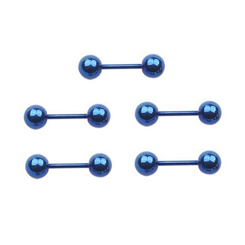 5 pçs de aço inoxidável mini parafuso prisioneiro brinco pequena bola parafusos barbell brincos masculino orelha osso prego lábio sobrancelha osso piercing corpo jóias: blue