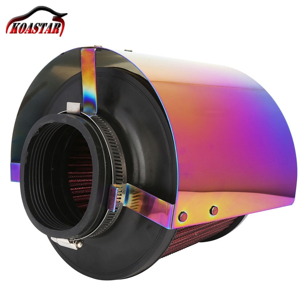 Rvs Air Intake Hitteschild Voor 2.5 &#39;&#39;-5&#39;&#39; Hals Neo Chrome Luchtfilter Kegel Hitteschild voor Universal