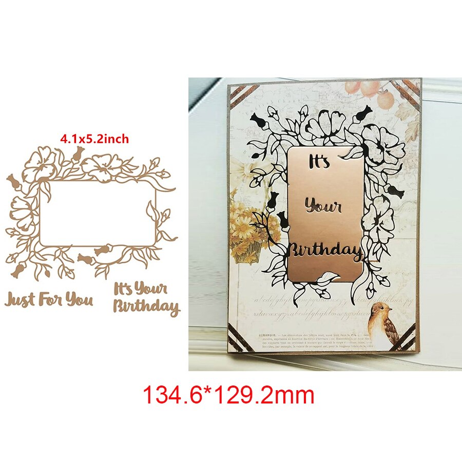 Baggrund dekoration fancy ramme fødselsdag ord folie plader til scrapbooking diy ablum papir kort: H4959