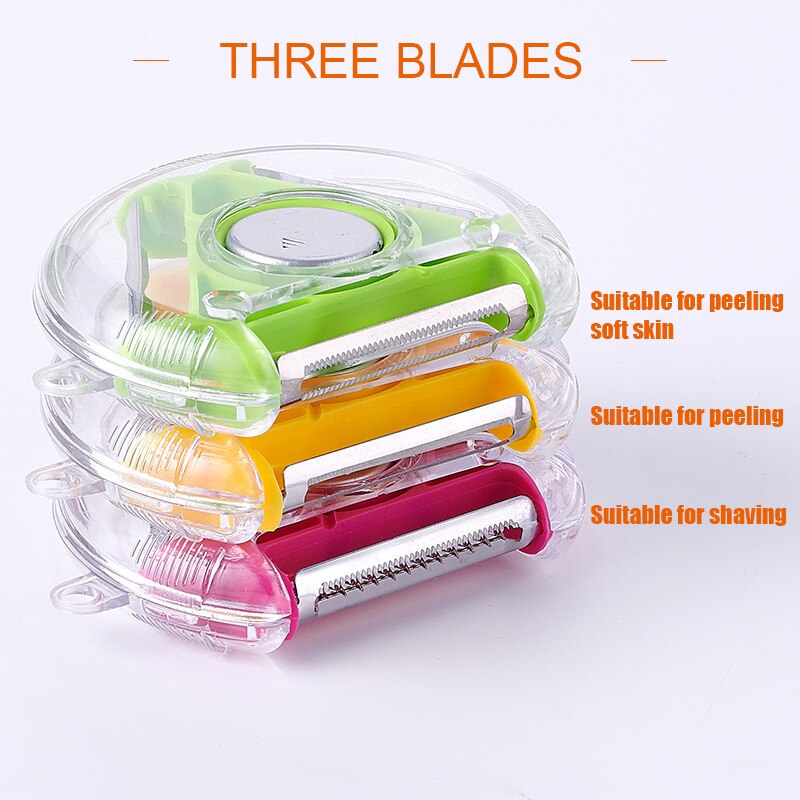 Magic Trio Peeler Set Slicer Stainless Steel Peeler Shredder Julienne Cutter Multi Peel Blade Zesters Grater Kitchen Tool