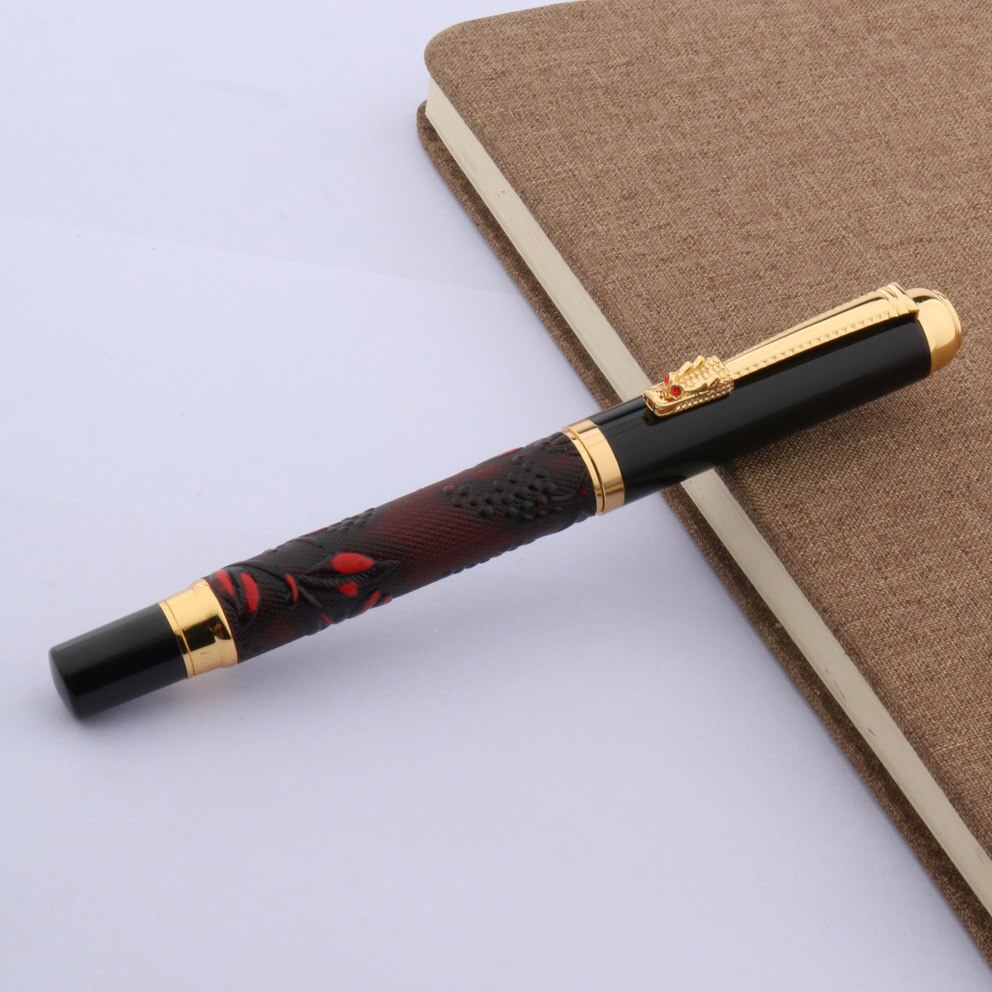 stylo de bureau vin rouge Cortex motif de raisin chinois dragon Twist stylo à bille roulante