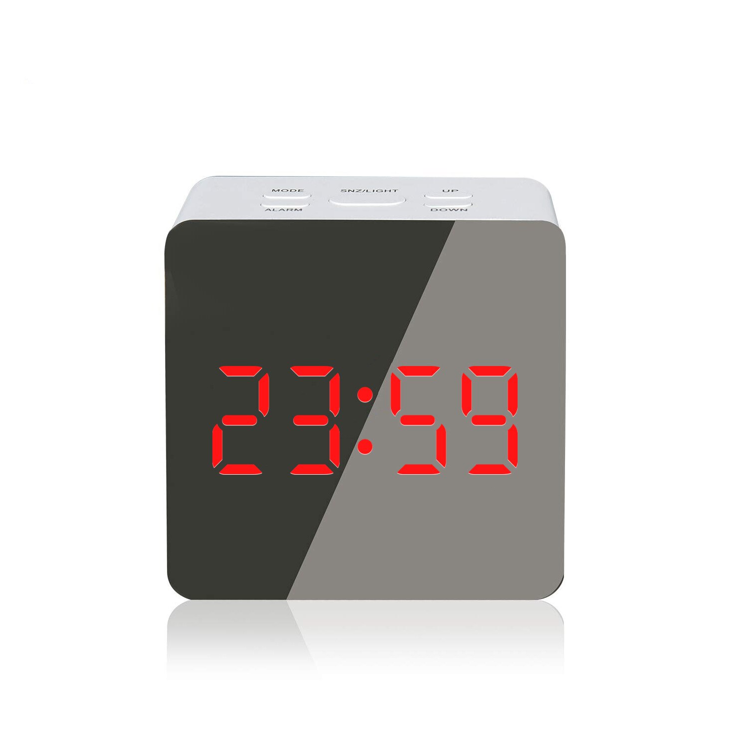 Led-spiegel digitale wekker snooze tafelklok weklamp elektronische temperatuur usb despertador woondecoratie