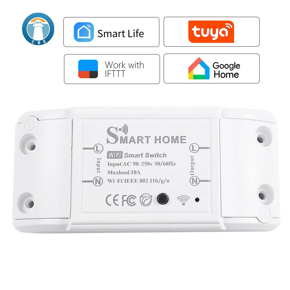 Smart Home Automation Tuya WiFi Light Switch 10A Remote Control Switch Relay Smart Life/Tuya for Alexa Google Home Voice Control