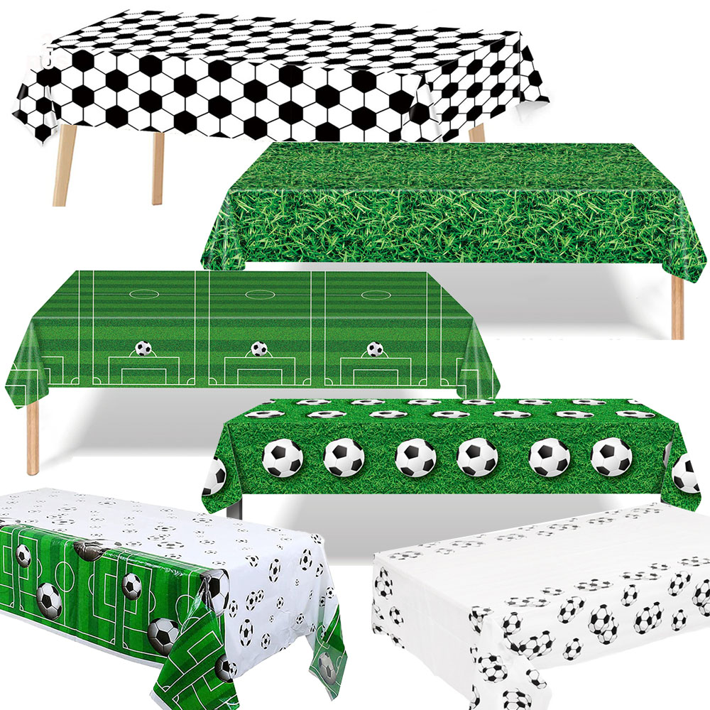 FußBall-Tischdecken, FußBall-Geburtstagsparty-Dekorationen, FußBall-Tischdecke aus rechteckigem Kunststoff, perfekt für Partys zum Spieltag