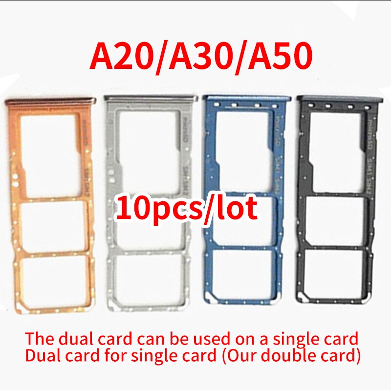 10 pièces support de plateau Sim pour Samsung Galaxy A20 A205F A30 A305F A50 A505F