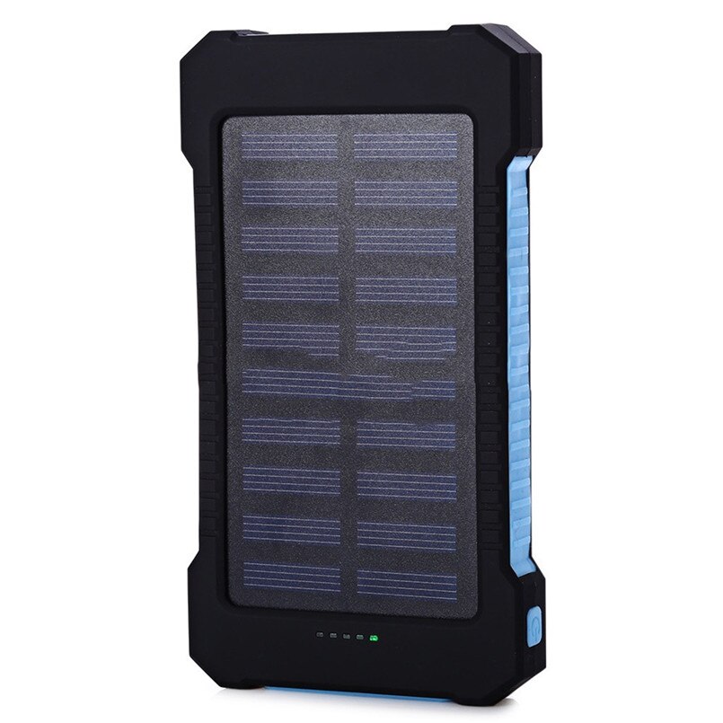 Voor Slimme Telefoon 20000mah Draagbare Zonne-energie Bank 20000mAh Externe Batterij DUAL Poorten Powerbank Oplader Mobiele Lader 40AUG23: Blauw