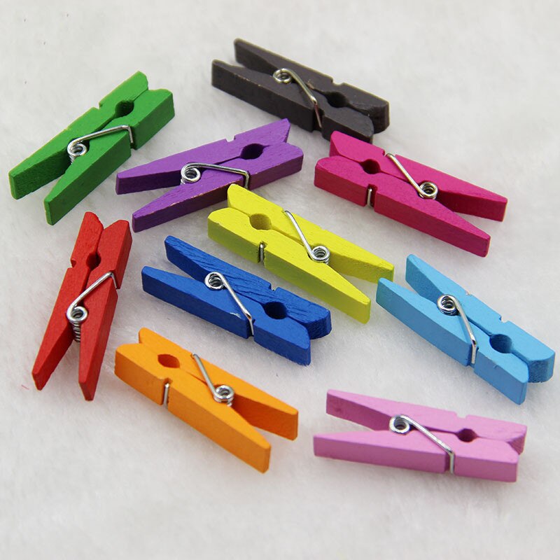 25mm/30mm/35mm/45mm/72mm træfarve /35mm farver spring træ klip tøjklemme håndværk ornament 1-50pc/ taske sort hvid tøj clips