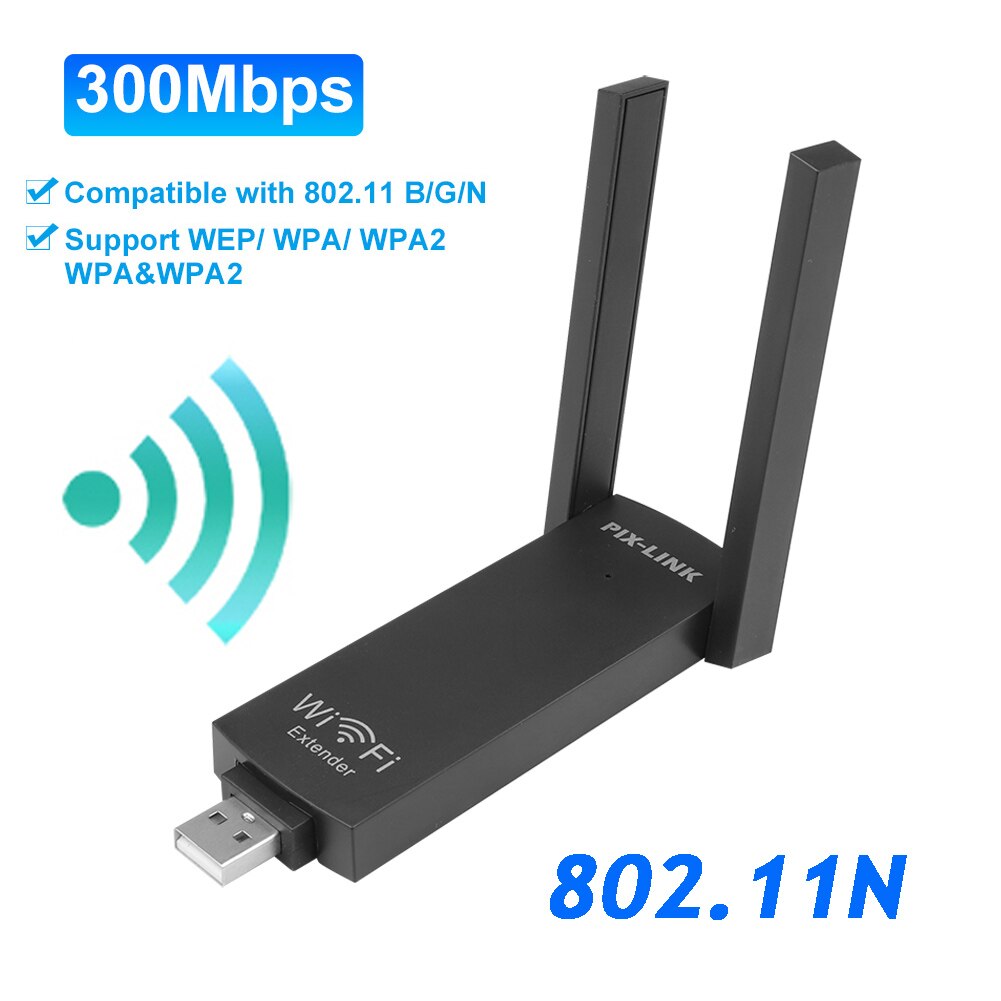 Wireless Router 300Mbps WiFi Repeater USB converter Amplifier 802.11N Signal Booster Extender 2.4G Wifi Repiter Dual Antennas