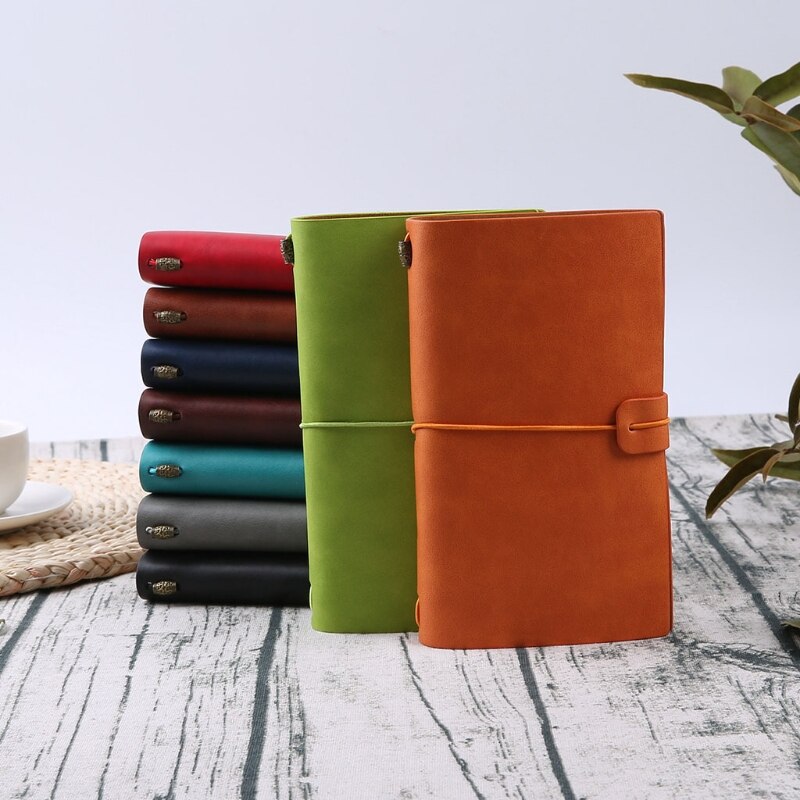 Travel Handcrafted Diary Notebook Engraved Leather Journal Message Notebook Handwriting Pocketbook Stationery