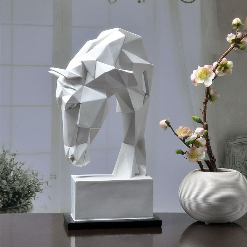 Stongwell nordisk origami hest abstrakt skulptur moderne enkelhed harpiks geometrisk dyrehåndværk boligdekoration ornamenter