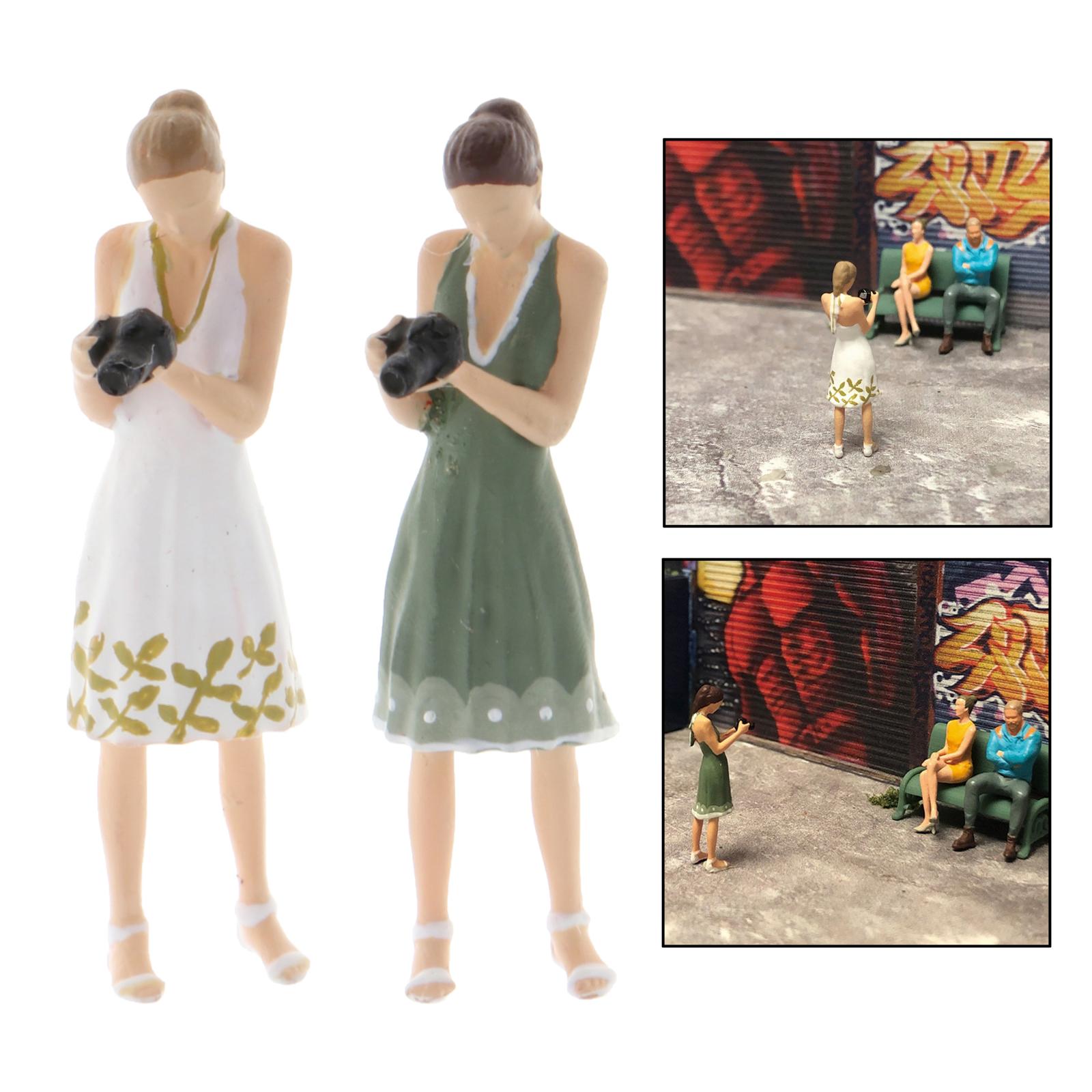 1pcs RM 1/64 Mini Model People Figures Miniature Resin Woman Character Figures for Siku Fire wheel Diorama