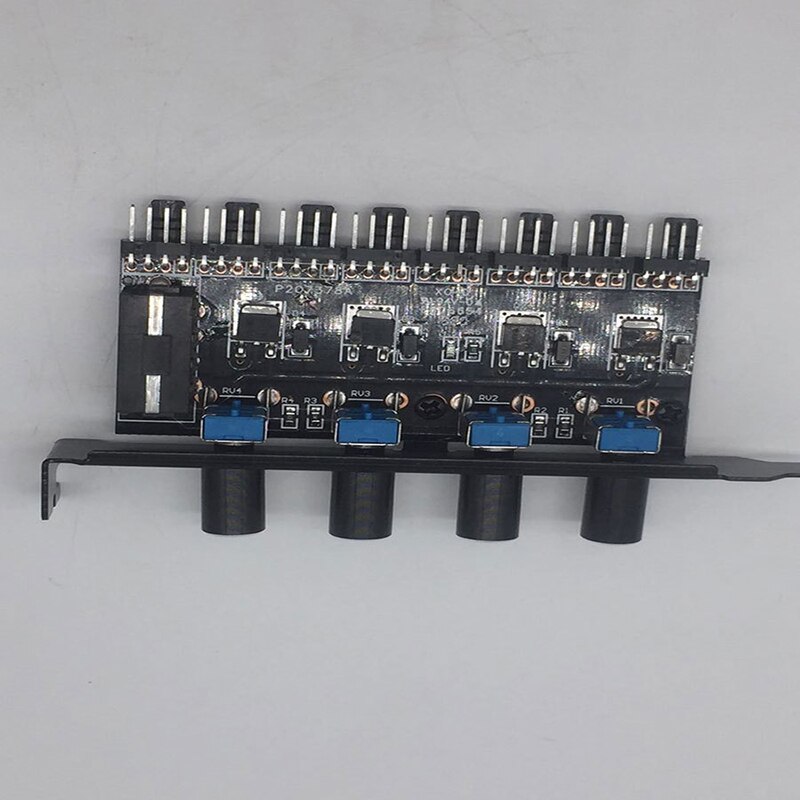 Pc 8 Kanalen Fan Hub 4 Knop Cooling Fan Speed Controller Voor Cpu Case Hdd Vga Pwm Fan Pci Bracket power Door 12V Fan Control