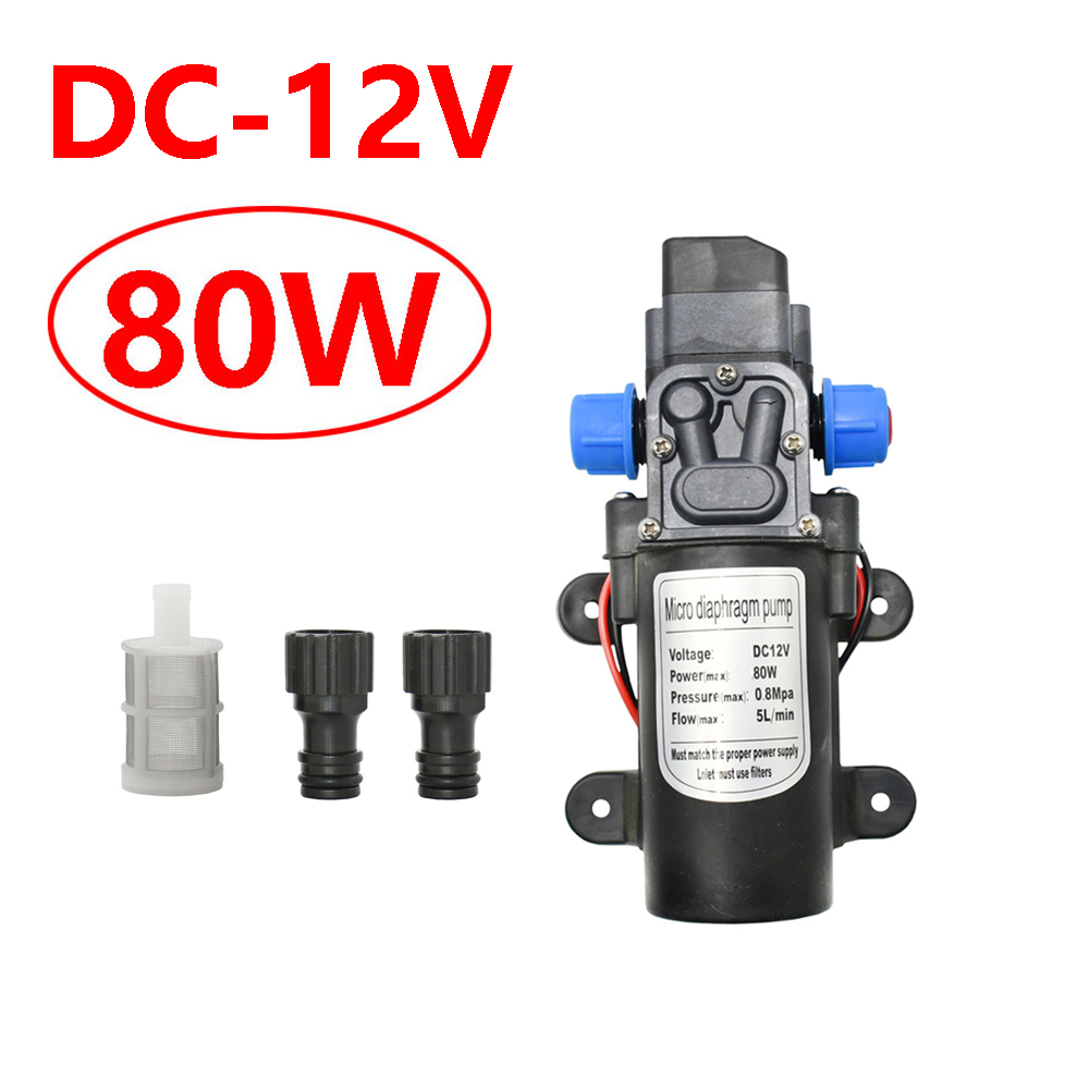 Pompe à eau à membrane haute pression, 60W 80W 100W, DC 12V 24V, pompe auto-amorçante, interrupteur automatique, outils de système d'irrigation: green