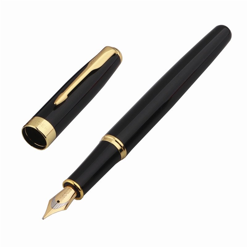 BAOER 388 Zwart Business Metalen Vulpen Nib Medium Gold Trim Pijl Clip Schoolbenodigdheden: Black