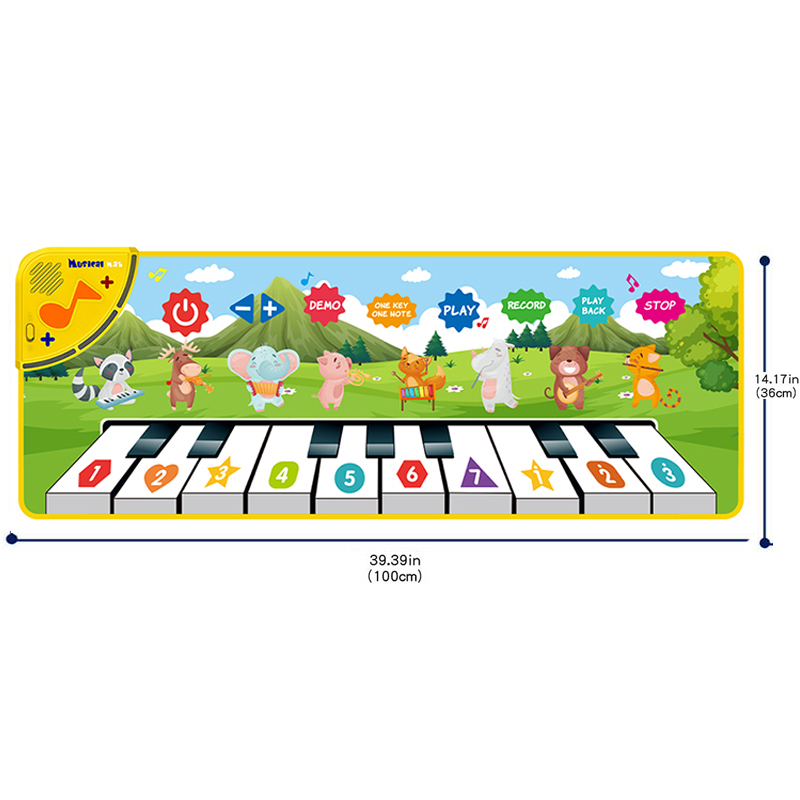 Tapete de Piano para bebé, tapete de teclado Musical, instrumento electrónico de música, alfombra de baile, juguetes educativos para niños pequeños, de navidad: D 100X36CM