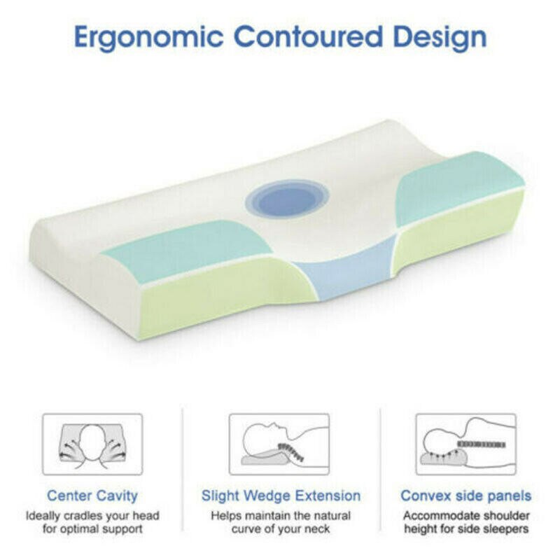 Contour Memory Foam Pillow Orthopedic Sleeping Ergonomic Cervical for Neck Pain Luxury Bamboo Contour Neck Head Back Support