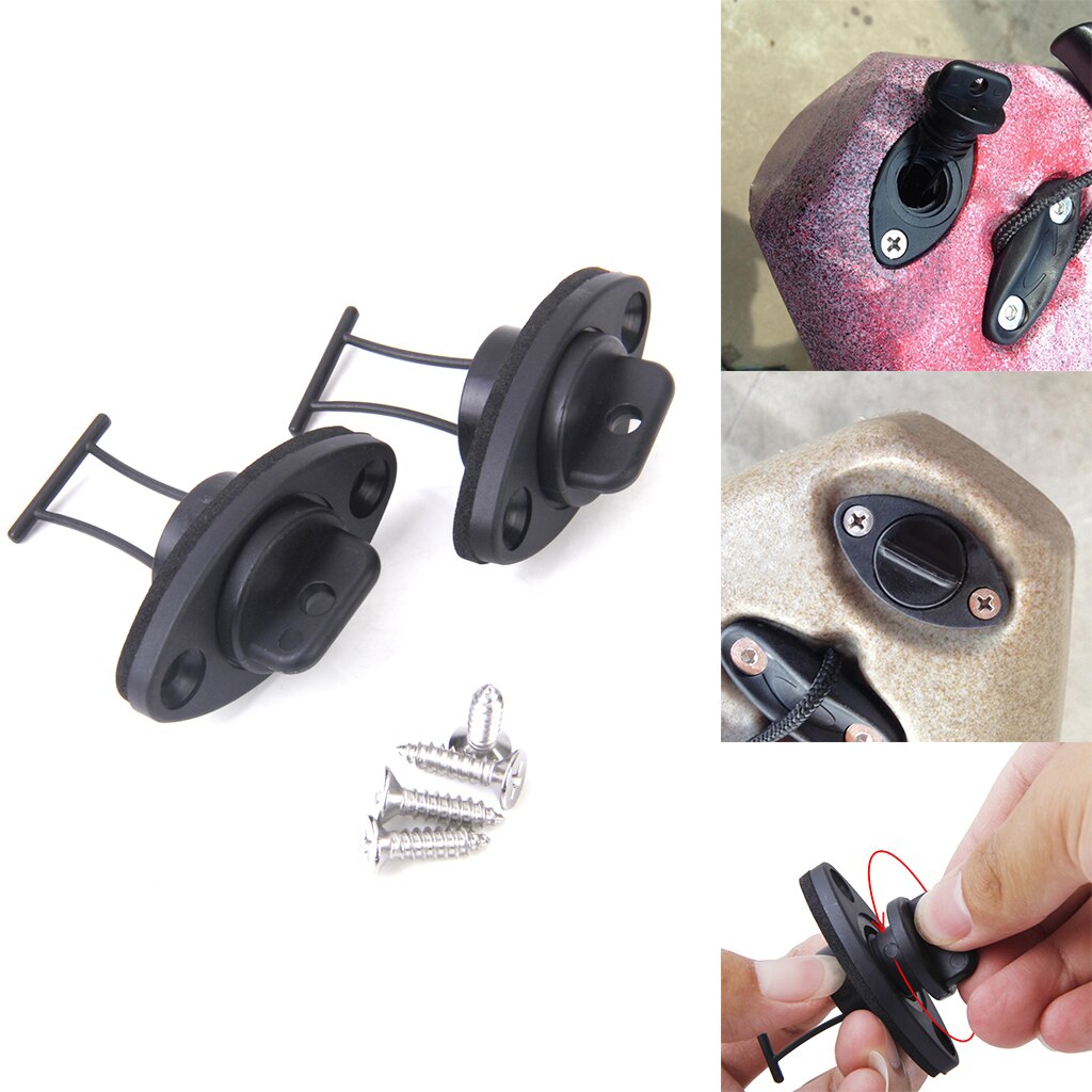 2 Set Universal Canoe Kayak Boat Dinghy Thread Drain Plugs Bungs W/ 4 Screws