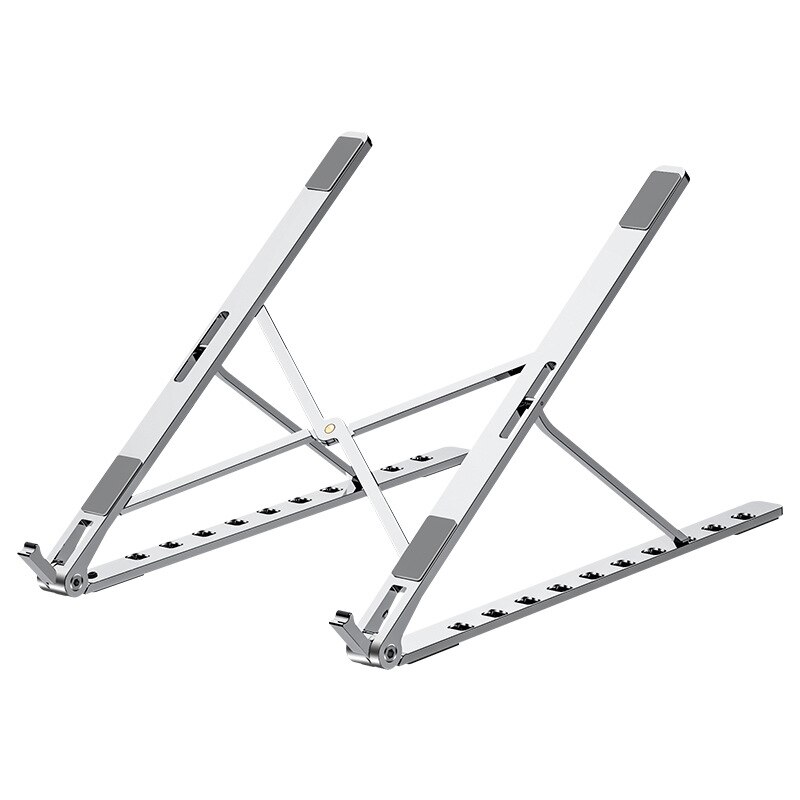 Soporte para portátil de aluminio soporte ajustable plegable soporte Base para portátil para Macbook Pro accesorios de soporte de refrigeración por aire: Silver