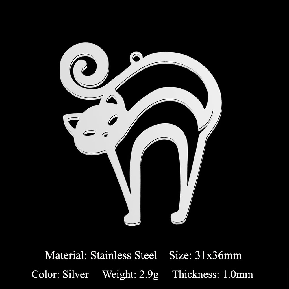 Rvs Geometrische Minimalistische Diy Earring Hanger Charms Angel Wing Ketting Maken Kat Chameleon Dolfijn: Licht Geel Kleur