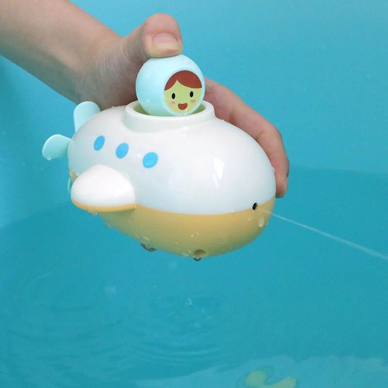 Bath Toy Water Fun Baby Bathroom Clockwork Toy Chain Floating Submarine Playing In Water Children&#39;s Bath Water Spray Toy