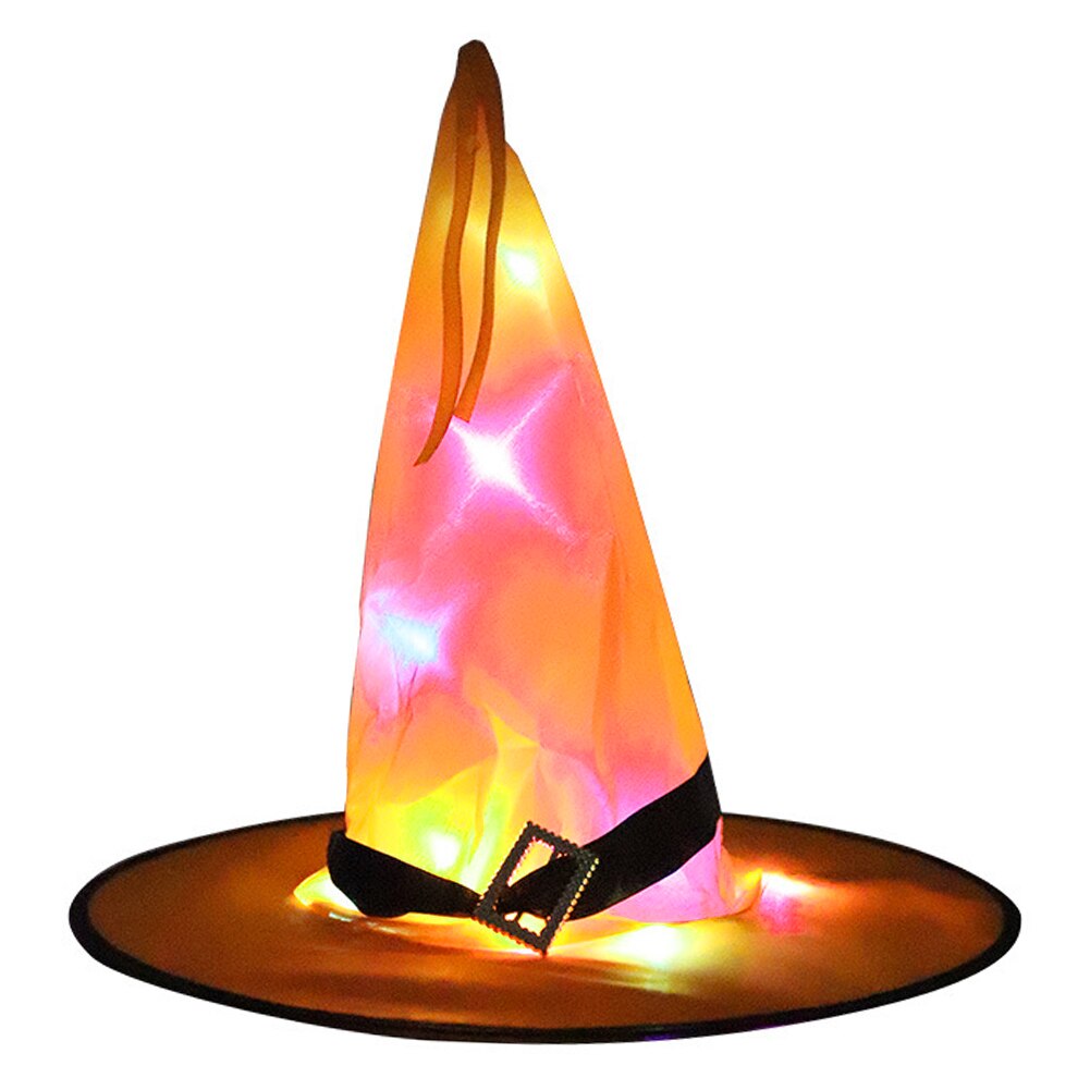 Halloween LED chapeau lumineux fête décoratif brillant sorcière chapeau enfants: Orange