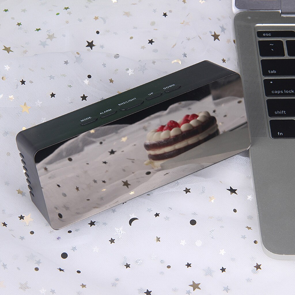 Nowy zegarek akrylowy DIY kreatywny doprowadziło cyfrowy alarm USB zegar podświetlany nocny wyświetlacz termometr lampa lustrzana makijaż lustro gorący F1