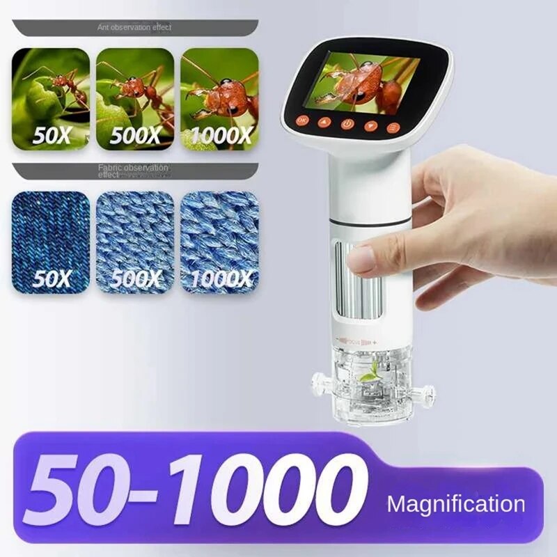 2 tuuman näyttö hd kannettava digitaalinen mikroskooppi lasten tiedelelut valokuvaus ja video 1080p lcd valkoinen 50x-1000x elektroninen tietokone tietokone
