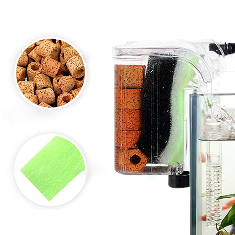 Hanging External Aquarium Filter Water Oxygen Circulation Pump 3 In 1 Mini Aquarium Waterfall Filter Pump For Fish Tank