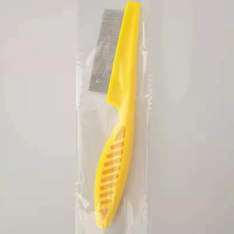 Cepillo suave para quitar huevos y pulgas, para perros pequeños, de dientes finos, para mascotas, cachorros, ojos y vientre, producto para desenredar pelos de gatos: S / Negro