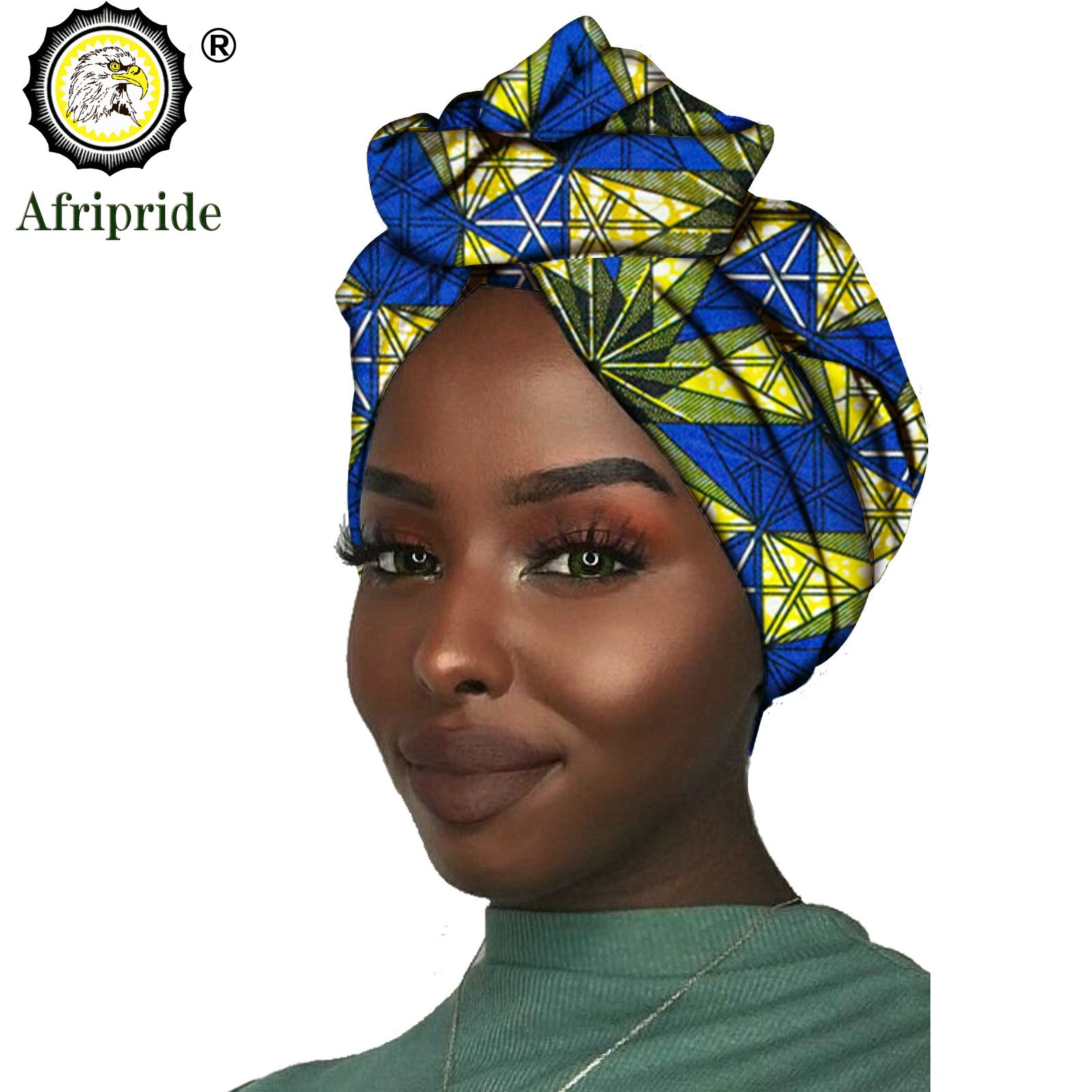 Nueva africana, diadema para mujer, tela de cera de algodón, pañuelo tradicional para la cabeza, turbante, cera de algodón puro AFRIPRIDE S001