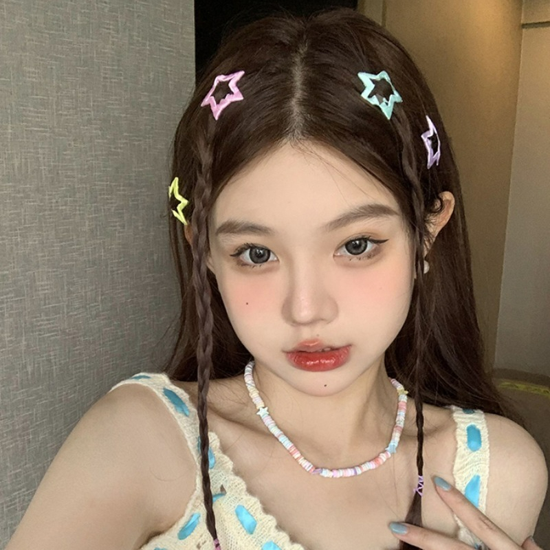 Pinzas para el cabello con forma de estrella de colores Y2K para niñas y niños, horquillas decorativas para el cabello, accesorios para el cabello a la para mujer