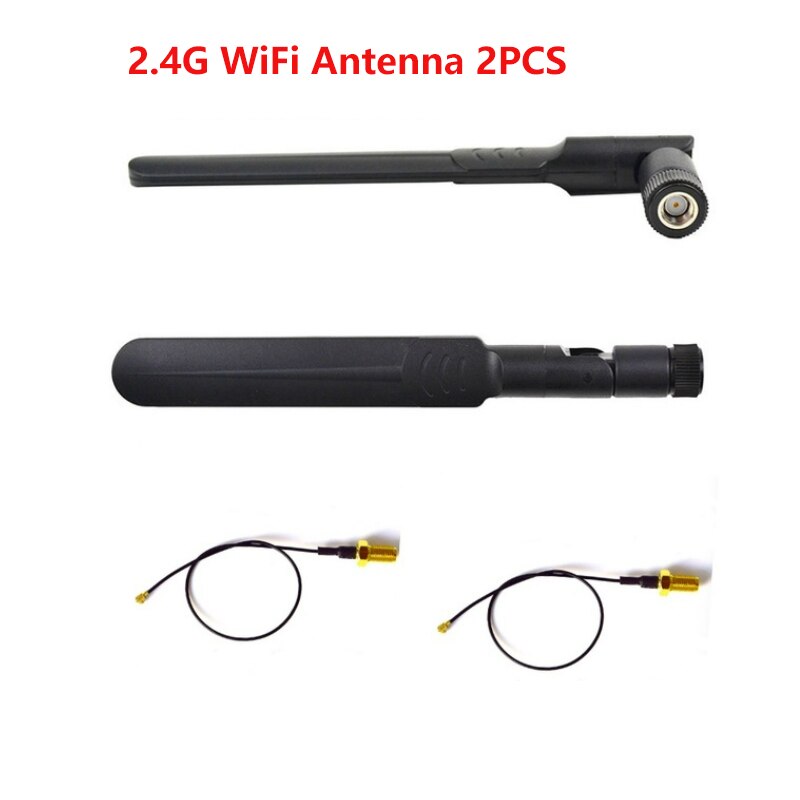 2.4GHz 2 x 5dBi 3g4g WiFi Antenna Aerial SMA Male wireless router RP-SMA Antenna + 2 x 10cm U.fl / IPEX Cable: 2PCS  2.4G