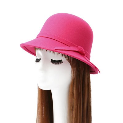 Gorro de lana con lazo para mujer, gorro de tela de lana con lazo, 6 colores, , novedad de: 3