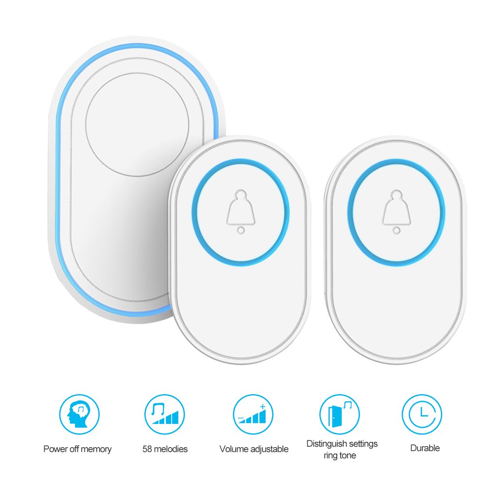 Tuya – sonnette intelligente sans fil wi-fi 433MHz, hôte d'alarme, Kit de sonnette avec carillon pour l'extérieur et l'intérieur