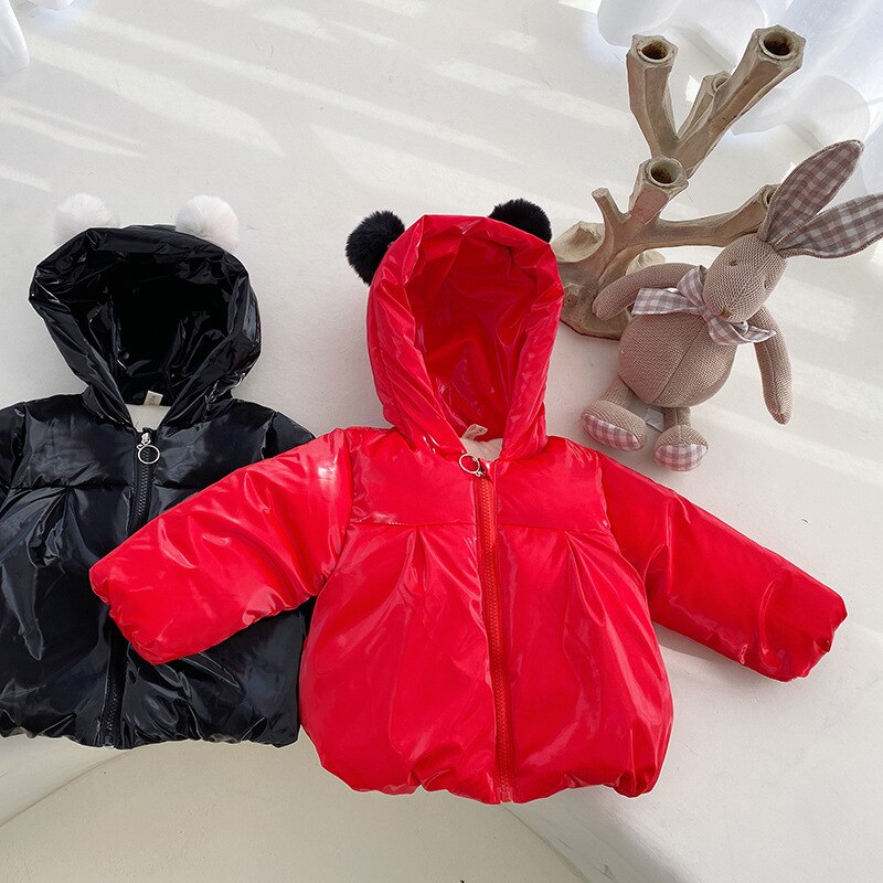 Inverno bebê meninas com capuz de algodão acolchoado quente grosso velo jaquetas crianças neve wear meninos outerwear crianças parkas casacos casaco