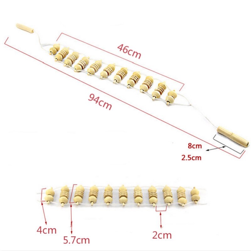 1Pcs Full Body Neck Back Leg Waist Roller Massage Theraputic Care Convenient Back Massager Wooden Wheel