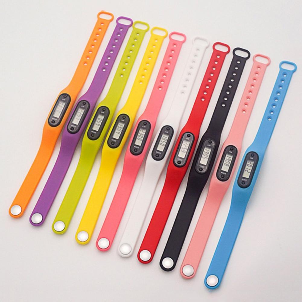 2PCS Digital LCD Walking Distance Pedometer Run Step Walking Distance Calorie Counter Wrist Sport Fitness Watch Bracelet