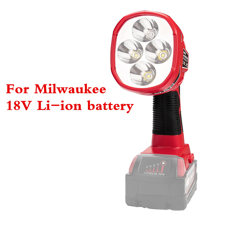 12W Led Lamp Werk Licht Zaklamp Werk Voor Milwaukee 18V M18 Li-Ion Batterij, met 4LED Lichten Outdoor Verlichting: Vertical