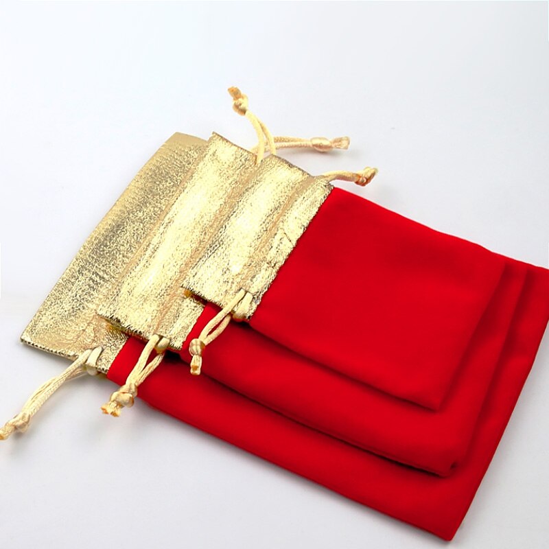 10 sztuk/partia rocznika aksamitna torby 7x9 10x12 12x15cm wino czerwone sznurek z organzy torby na prezenty ślubne opakowanie na biżuterie woreczki