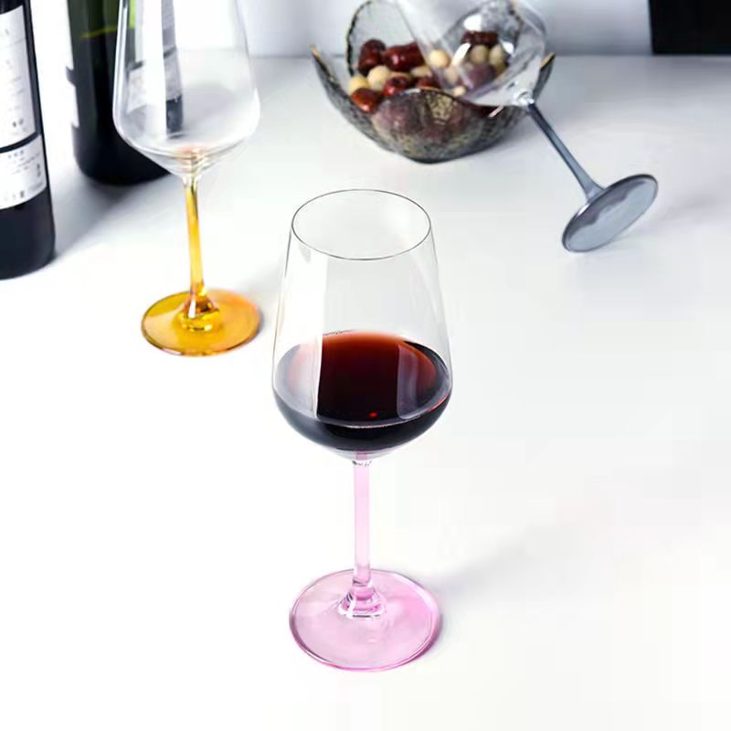 Vasos de cristal de Color rosa para cocina, Copa bonita, utensilios de cocina, champán, Burdeos, de boda, de amante de cumpleaños, 2 piezas