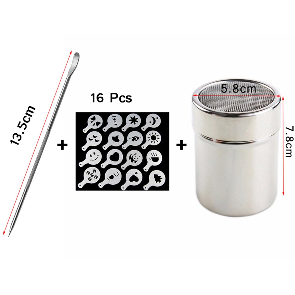 Set Latte Art tools Kit Pack Tool Replace Accessories Coffee Foam Template