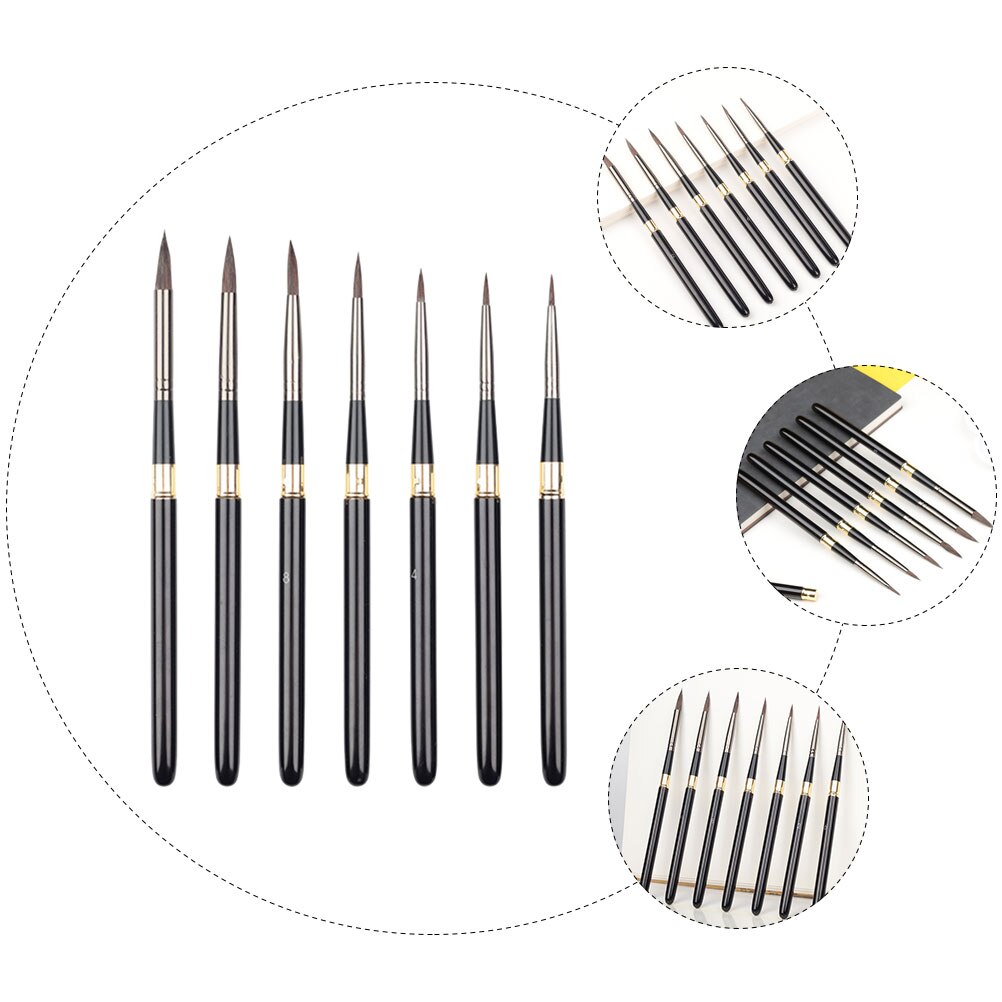 7Pcs Kunstenaar Penselen Fijne Schilderen Borstel Olieverfschilderij Borstel Voor Lijn Tekening