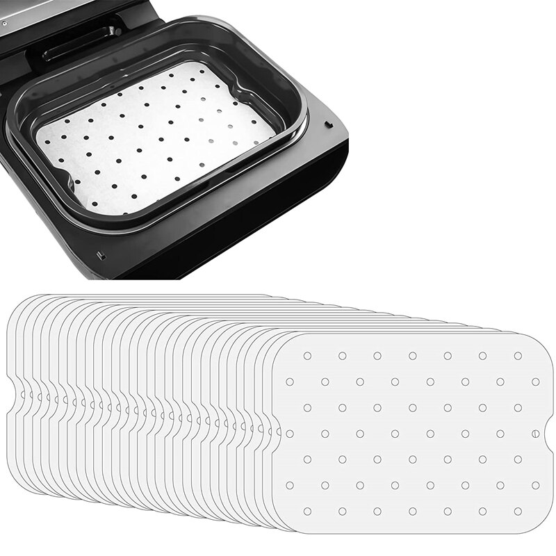 Air Fryer Parchment Paper Liners For Ninja Foodi XL Smart FG551 6-In-1 Indoor Grill Accessories With Oil Brush