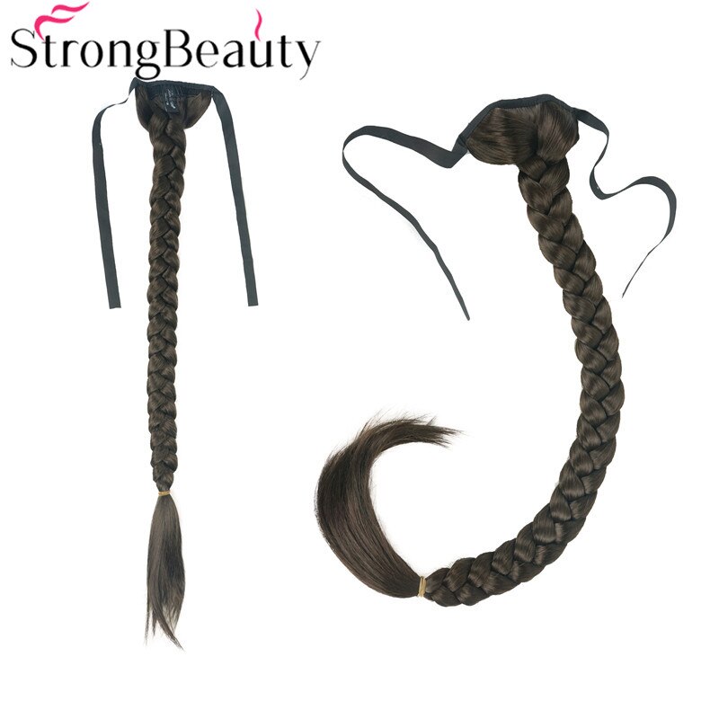 Strongbeauty lang fiskehale fletning hestehale forlængelse syntetisk bindebånd hårstykke 16 farver: 6