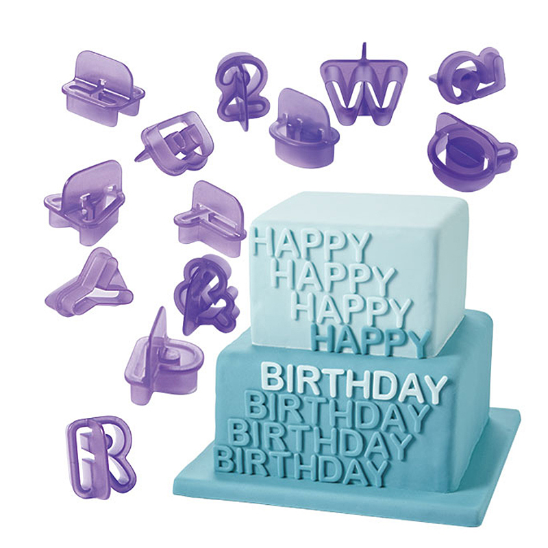 40pc engelske bogstaver tal skrifttype alfabet udskærer nummer småkage udstikker fondant kage kiks bageværktøj dekorere fondant form