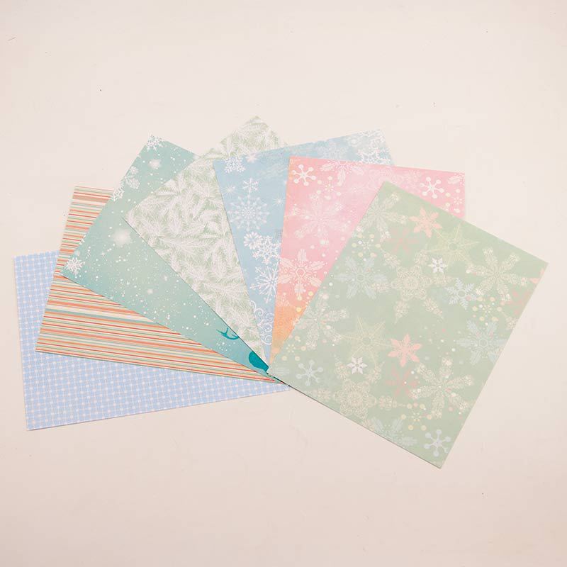 Snowflake ChristmasScrapbooking Background Paper Pads 8inch Patten Papers for DIY Card Making Scrapbook Junk Journal Paper Craft: Default Title