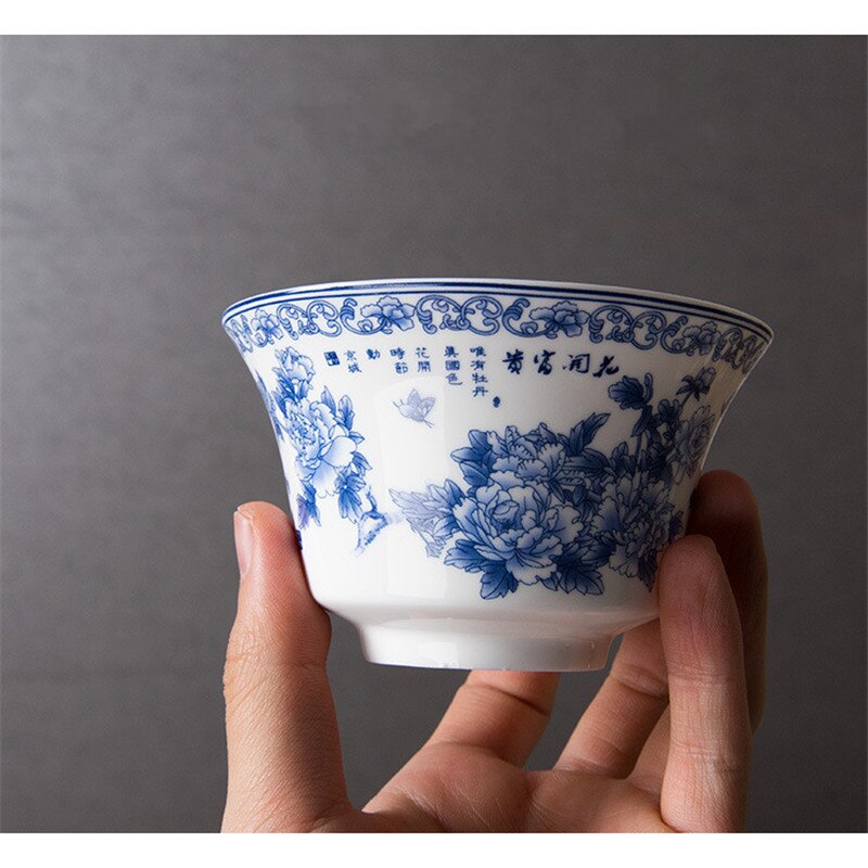 retro chińskie filiżanki robić herbaty 200ml jingdezhen niebiesko-biała porcelana sancai gaiwan miska robić parzenia herbaty filiżanka i spodek zestaw ceramicznych naczyń robić herbaty