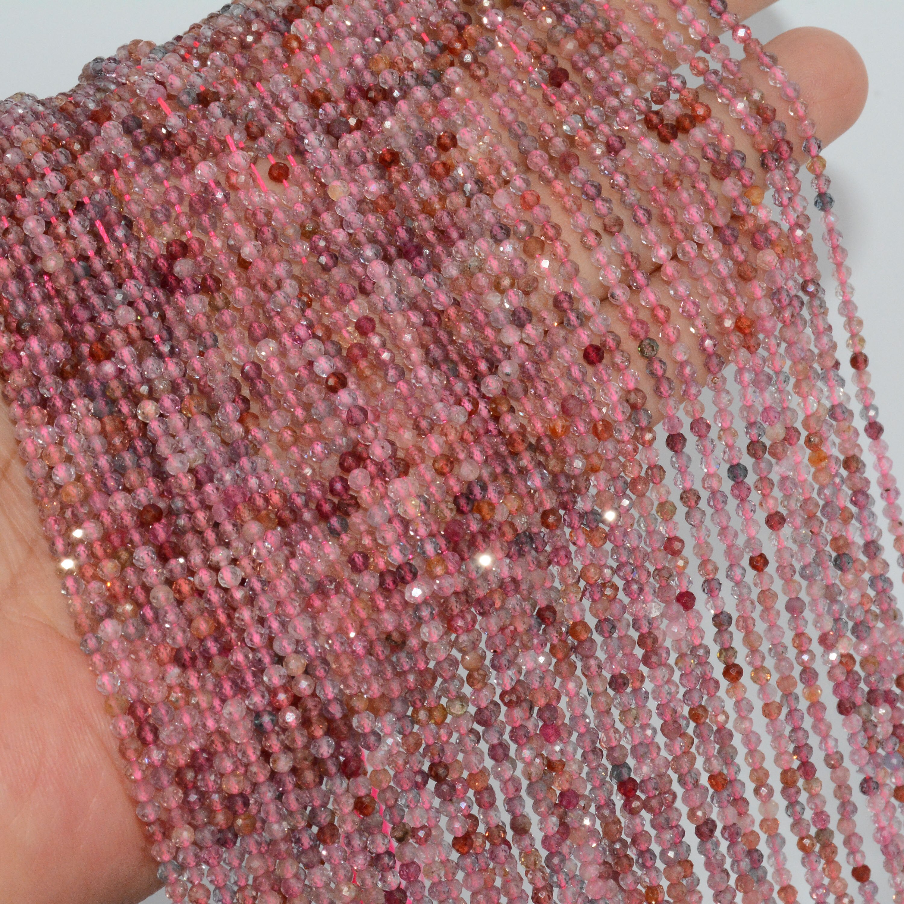 Natural Multiple Spinel Small Faceted Round Beads 2.5mm / 3.2mm