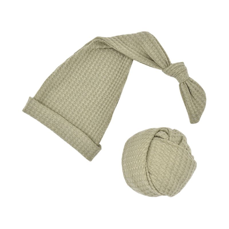 Newborn Photography Prop Infant Multi-colors Sleepy Knit Sleepy Cap+Knit Wrap Set Studio photo shoot Accessories E06F